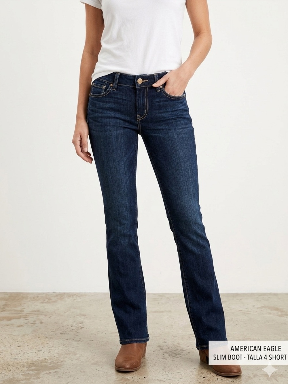 American Eagle Slim Boot Women’s Jeans Size 4 Short Dark Wash Denim Stretch